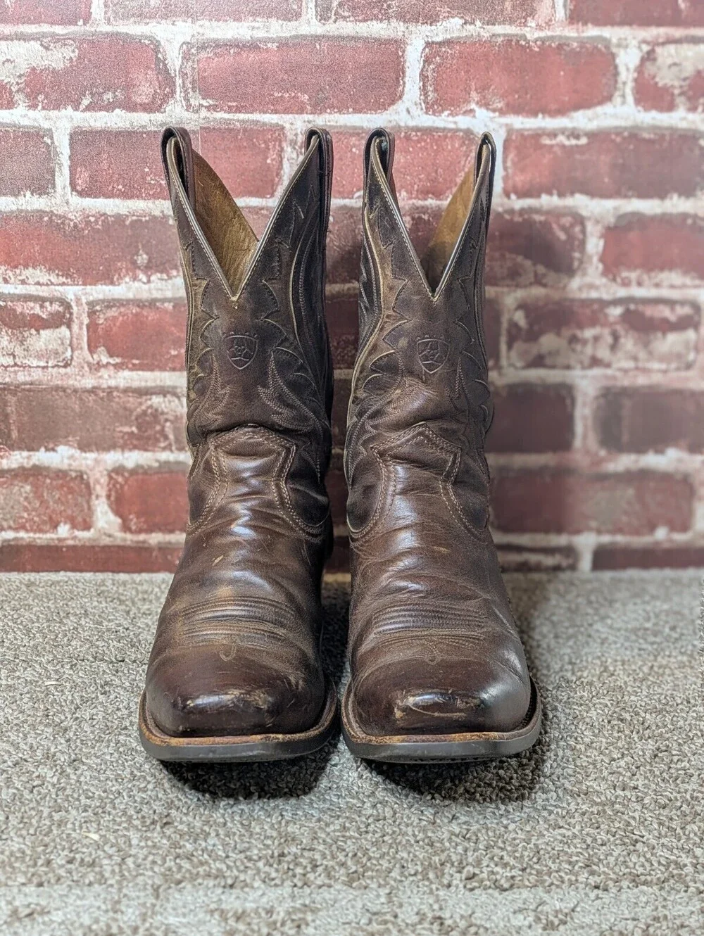 Ariat Legend Phoenix Men Western Cowboy Square Toe Brown Leather Boots Size 10 D